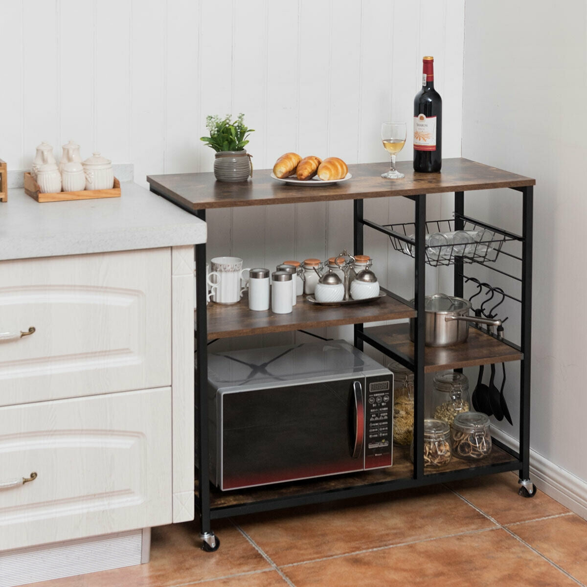 Rolling Industrial Kitchen Baker’s Storage Shelf