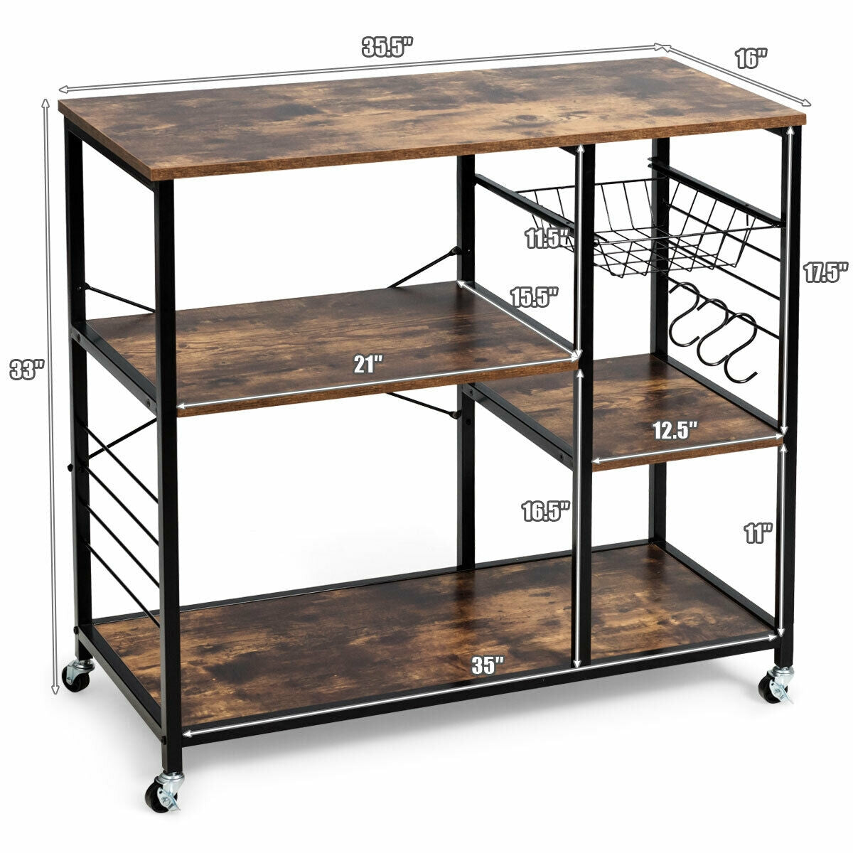 Rolling Industrial Kitchen Baker’s Storage Shelf