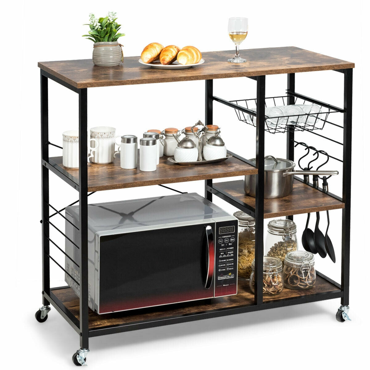 Rolling Industrial Kitchen Baker’s Storage Shelf