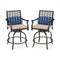 Set of 2 Outdoor Bar Height Chair with Soft Cushions