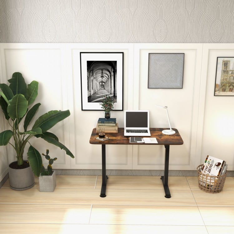 Electric Standing Desk Adjustable Stand up Computer Desk Anti-collision-Rustic Brown