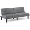 Convertible Folding Futon Sofa Bed with 6-Position Adjustable Backrest-Gray