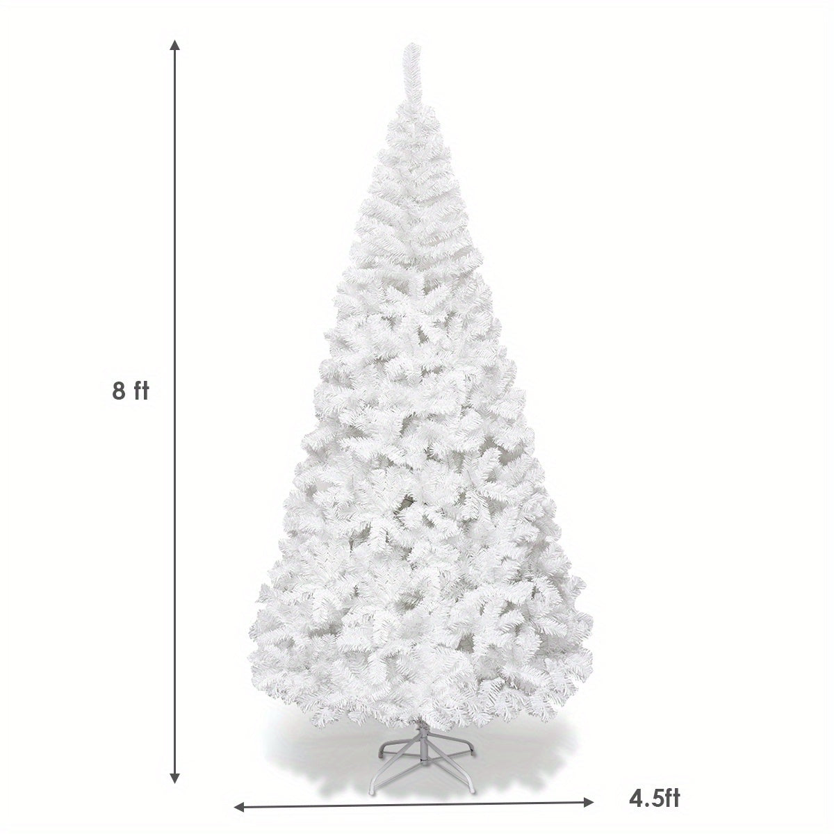 Goplus 8Ft Artificial PVC Christmas Tree W/Stand Holiday Season Indoor Outdoor White 