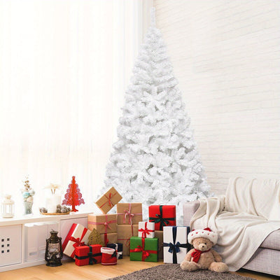 Goplus 8Ft Artificial PVC Christmas Tree W/Stand Holiday Season Indoor Outdoor White 