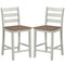 Set of 2 Counter Height Chairs Folding Kitchen Island Stool with Padded Seat-Brown