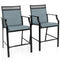Outdoor Counter Stools Set of 2 Heavy-Duty Barstools with Footrest and Armrests-Red