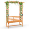 6.5 FT Tall Patio Garden Arbor with Pergola and 2-Seat Bench for Garden Backyard Decoration-Yellow