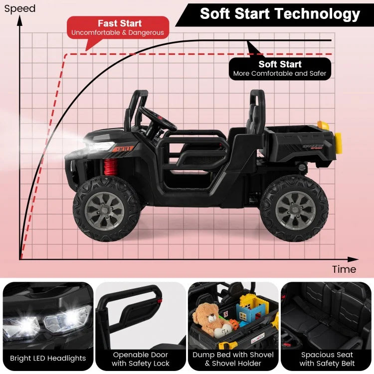 24V Ride-On Kids Electric Truck with Dump Bed & Remote Control (2-Seater)