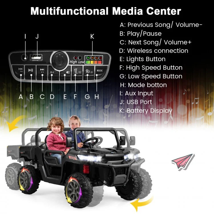 24V Ride-On Kids Electric Truck with Dump Bed & Remote Control (2-Seater)