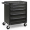 5-Drawer Tool Storage Cabinet with Hanging Holes and Central Keyed Locking System-Black