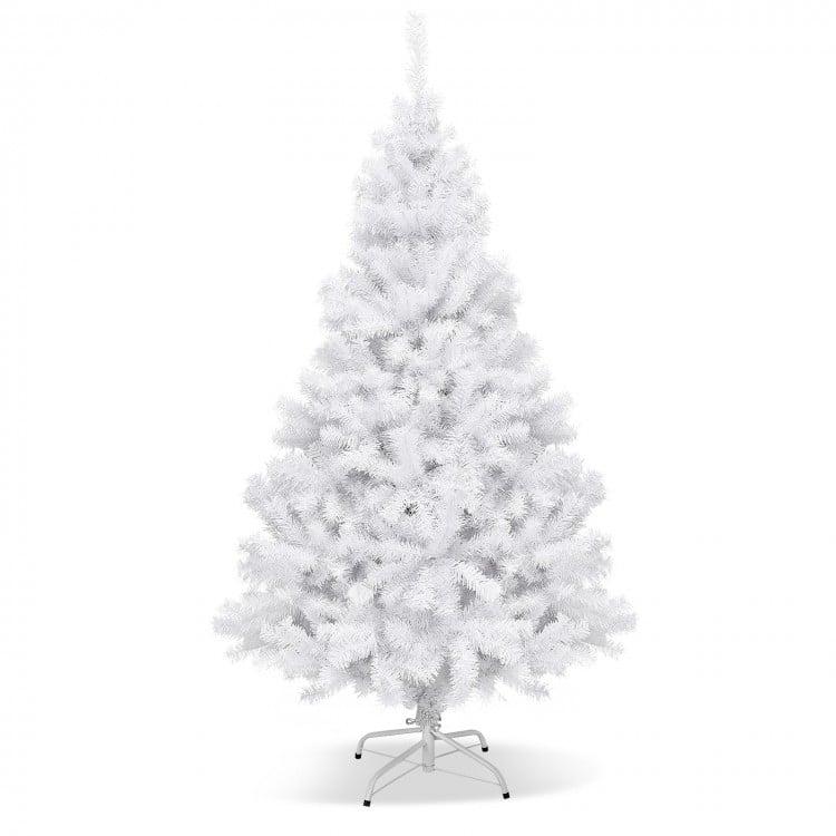 6 Feet White Christmas Tree with Metal Stand