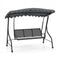 3-Seat Outdoor Porch Canopy Swing with Adjustable Shading-Gray