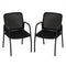 Waiting Room Chair Set of 2 Office Guest Chairs with Ergonomic Mesh Backrest-Black