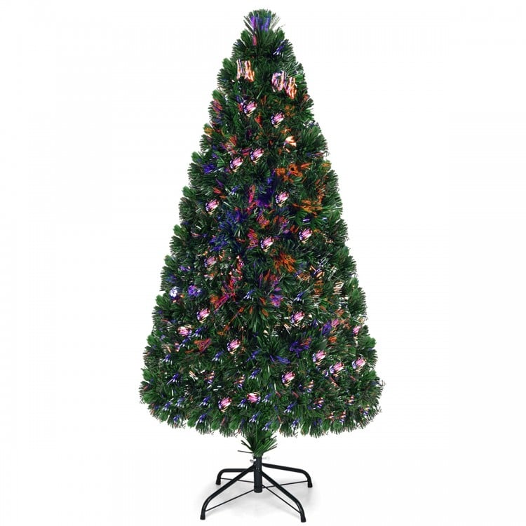 5 Feet Artificial Pre-Lit Fiber Optic PVC Christmas Tree