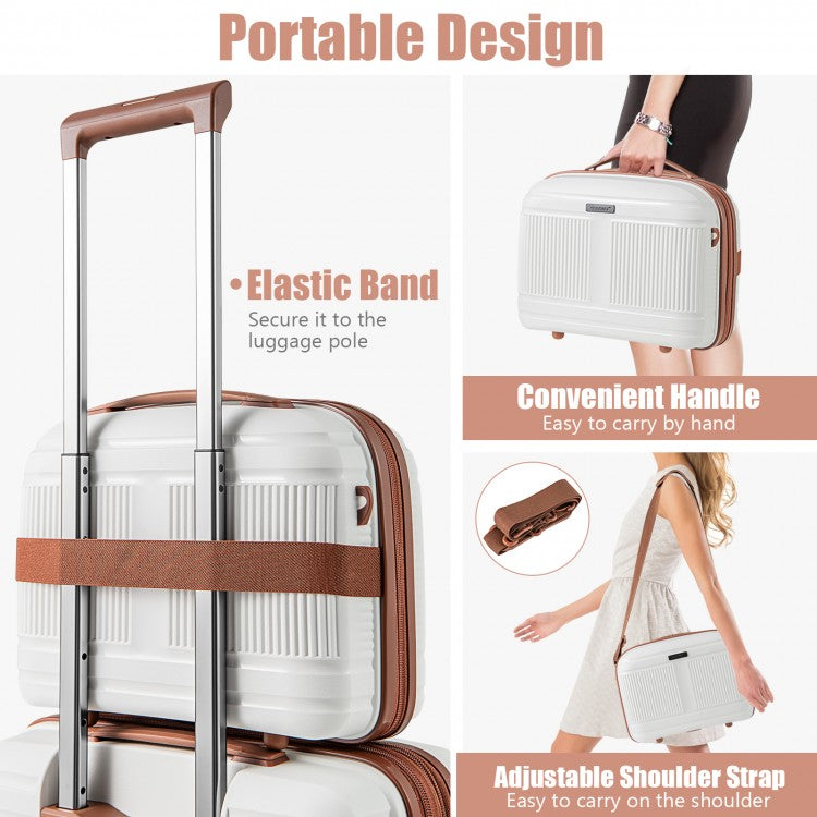 2-Piece Carry-On Luggage Set with Cosmetic Case – 20” Suitcase + 14” Beauty Case