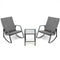 3 Pieces Patio Rattan Rocking Furniture Set-Gray
