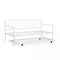 Twin Metal Daybed Sofa Bed Set with Roll Out Trundle-White