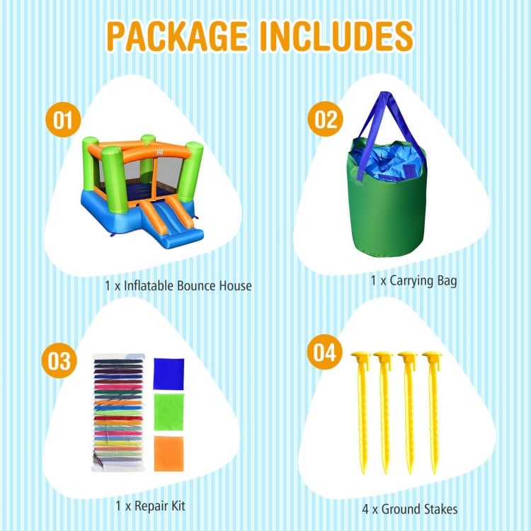Kids Inflatable Bounce House without Blower for Indoor and Outdoor