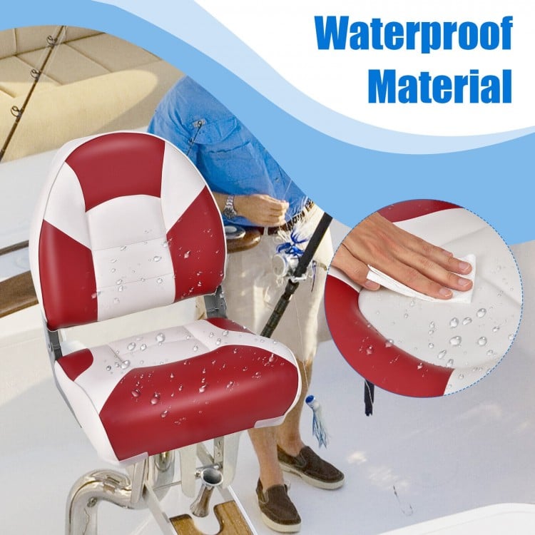Low Back Boat Seat Folding Fishing chair with Thickened High-density Sponge Padding