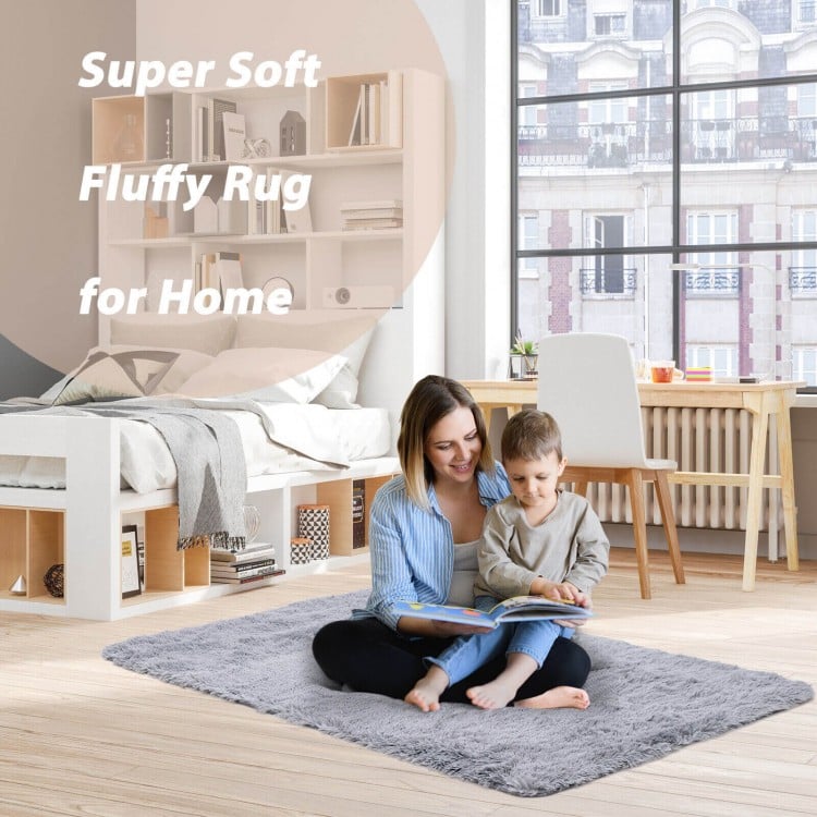 4 x 6 Feet Modern Shag Rug with Non-slip Grip Dots