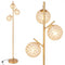 3-Globe Floor Lamp with Foot Switch and 3 E26 Bulb Bases-Golden