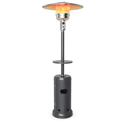 48,000 BTU Standing Outdoor Heater Propane LP Gas Steel with Table and Wheels 
