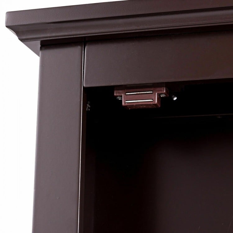 Wall Mounted Bathroom Storage Medicine Cabinet with Towel Bar-Brown