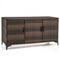 84 Gallon Patio Wicker Deck Box 3-Door PE Rattan Storage Container with Removable Shelves-Brown