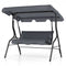 3-Seat Outdoor Patio Canopy Swing with Cushioned Steel Frame-Gray