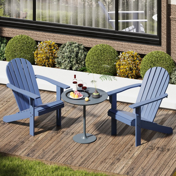 Acacia Wood Lounge Patio Adirondack Chair with Inclined Seat - Blue