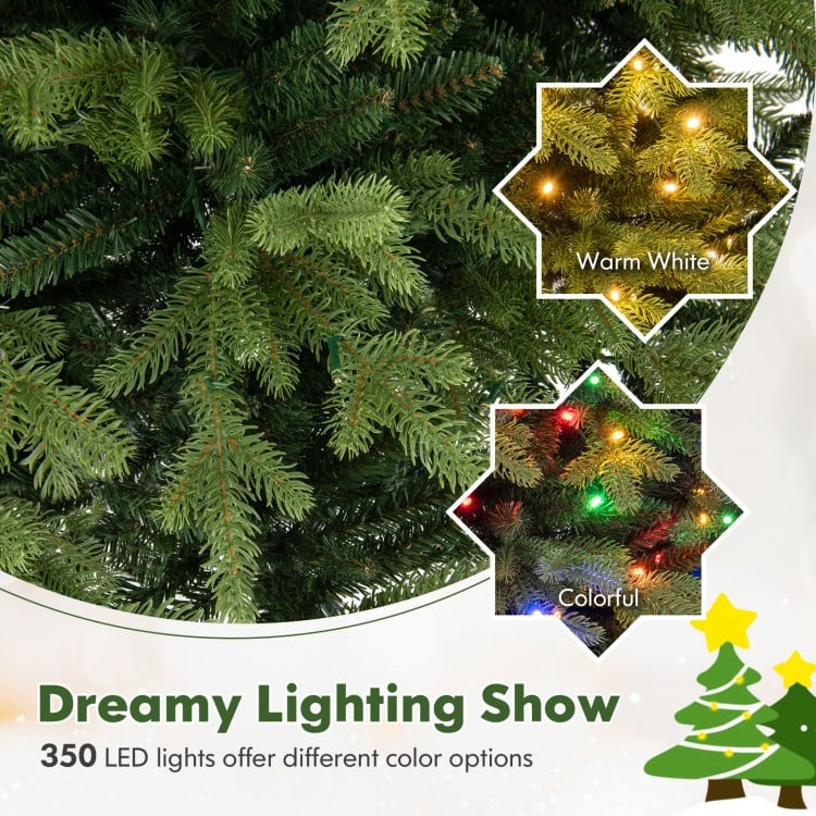 6 Feet Artificial Xmas Tree Hinged with 11 Lighting Modes and Remote Control