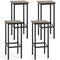 Set of 4 Bar Stool Set 26 Inch Bar Chair with Metal Legs and Footrest-Gray