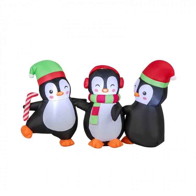 Christmas Inflatable Penguins Family with Built-in LED Lights