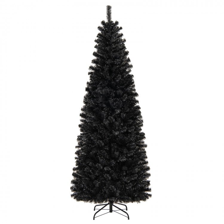 7 ft Hinged Halloween Tree with PVC Branch Tips and Warm White Lights