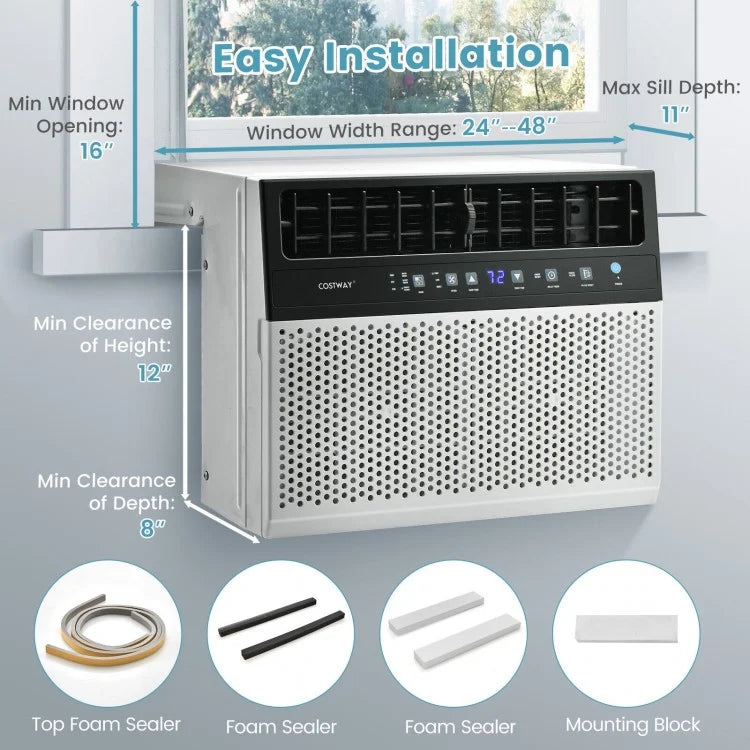 10000/12000 BTU Window Air Conditioner with Remote Control, Energy Saver & Sleep Modes