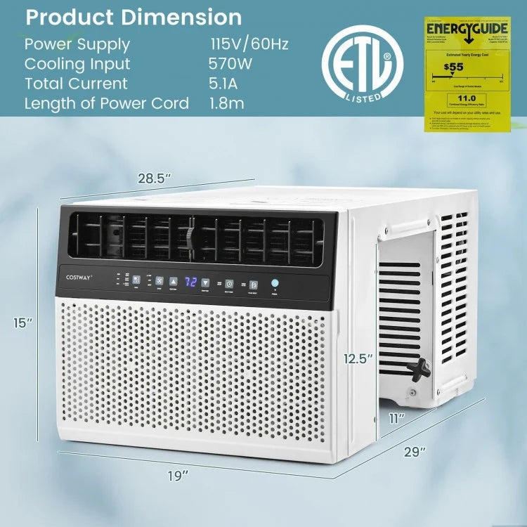 10000/12000 BTU Window Air Conditioner with Remote Control, Energy Saver & Sleep Modes