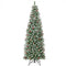 Pre-lit Artificial Pencil Christmas Tree with Pine Cones and Red Berries-7 ft