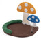 Mushroom Cat Bed Cat Claw Scratcher with Wide Bed and Sisal Scratch Panel-Multicolor