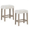 Modern Counter Height Bar Stools Set of 2 with Rubber Wood Legs-White and Gray