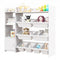 4-Tier Kids Toy Storage Organizer Bookshelf and Toy Storage Rack with Door-White