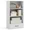 48 Inch Tall 4 Tiers Wood Bookcase with Drawer-White