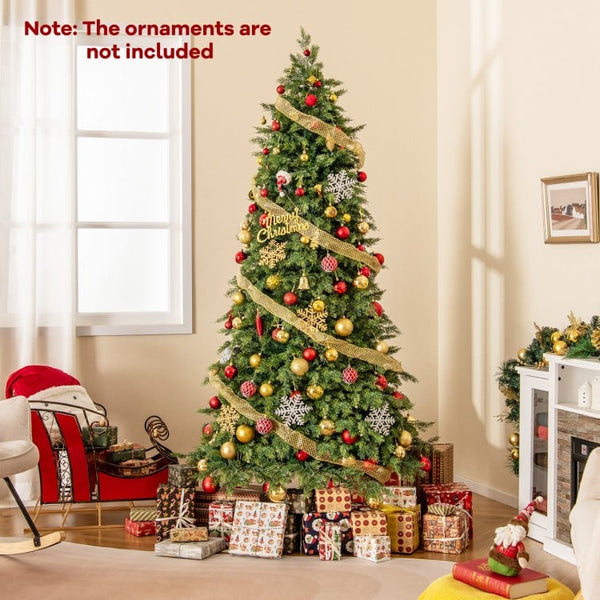 7.5 Feet Artificial Christmas Tree Green Hinged Holiday Tree with 721/1019 Lush Branch Tips