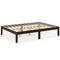 Full Wood Bed Frame with Wooden Slats Support and Rubber Wood Legs-Espresso