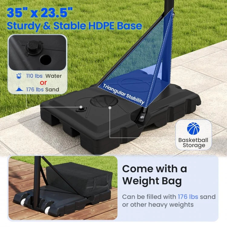Portable Adjustable Basketball Hoop System (4.1–10 ft) – Indoor & Outdoor