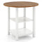 Folding Round Dining Table Drop Leaf Table with 2 Shelves for Small Spaces-White