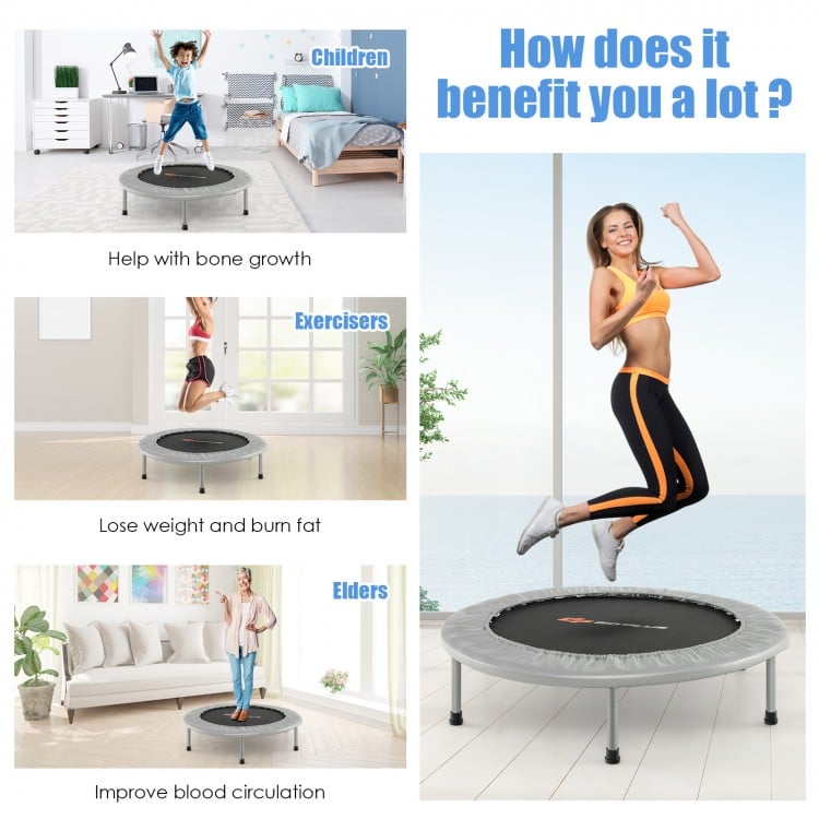 36 Inch Mini Folding Trampoline Portable Recreational Fitness Rebounder