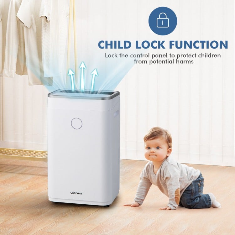 60-Pint Dehumidifier for Home and Basements 4000 Sq. Ft with 3-Color Digital Display-White