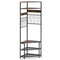5-Tier Corner Hall Tree with Shoe Storage Bench-Rustic Brown