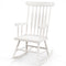 Solid Wood Porch Glossy Finish Rocking Chair-White