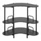 3-Tier Liquor Bar Table with Stemware Racks and Storage Shelves-Black